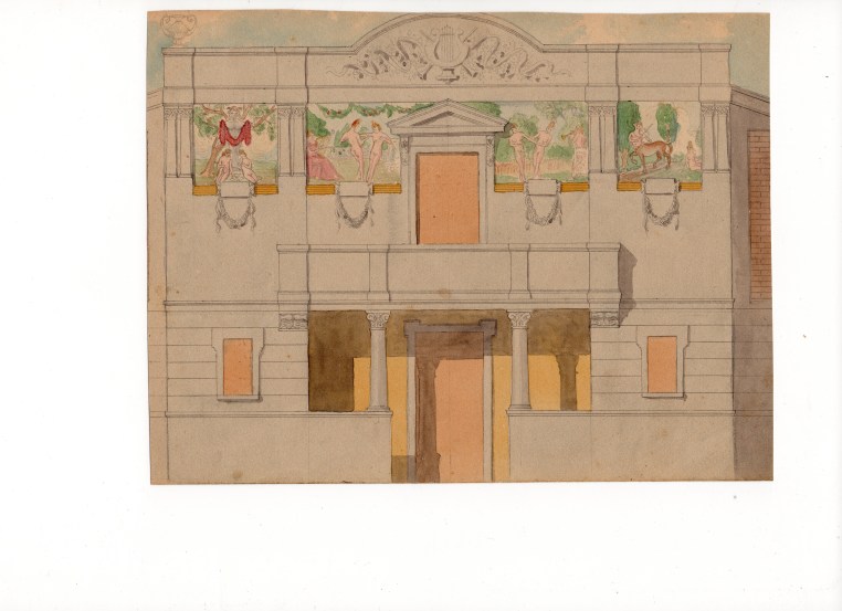 Angelo Ruozi Incerti, progetto per la facciata del teatro di Bibbiano (RE)